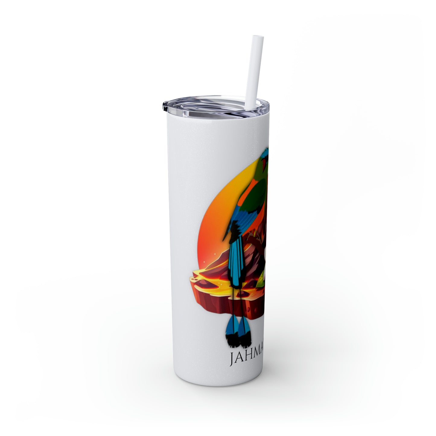 Jahmai's Coffee Skinny Tumbler with Straw, 20oz