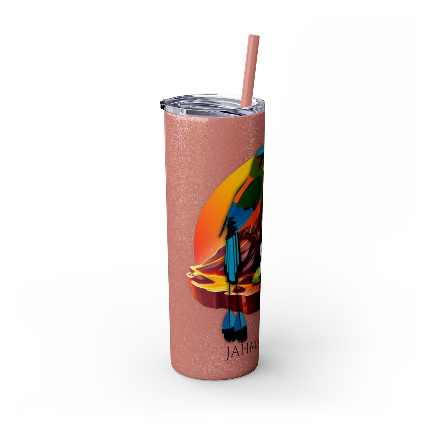 Jahmai's Coffee Skinny Tumbler with Straw, 20oz