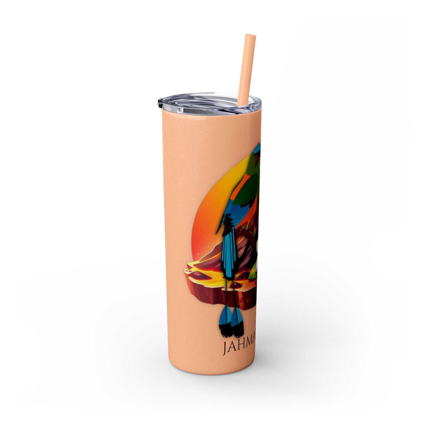 Jahmai's Coffee Skinny Tumbler with Straw, 20oz