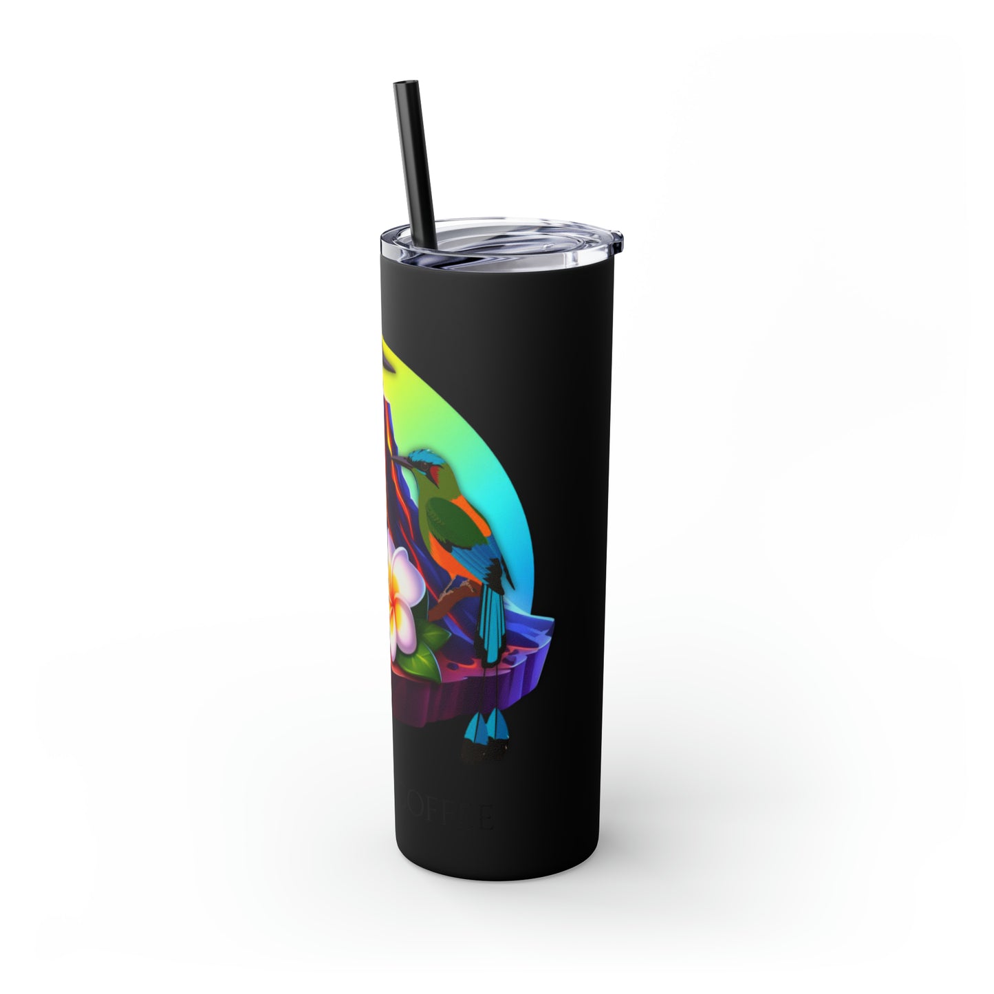 Jahmai's Coffee Skinny Tumbler with Straw, 20oz