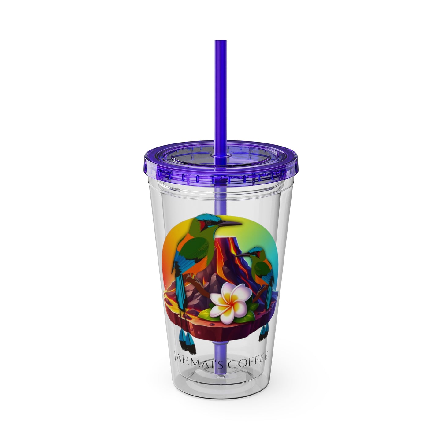 Jahmai's Coffee Sunsplash Tumbler with Straw, 16oz