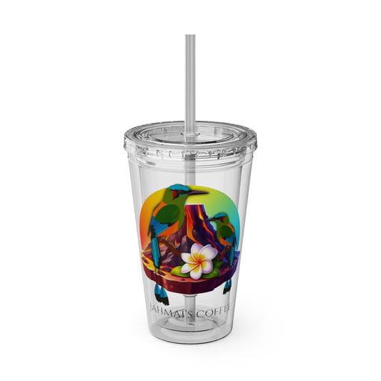 Jahmai's Coffee Sunsplash Tumbler with Straw, 16oz