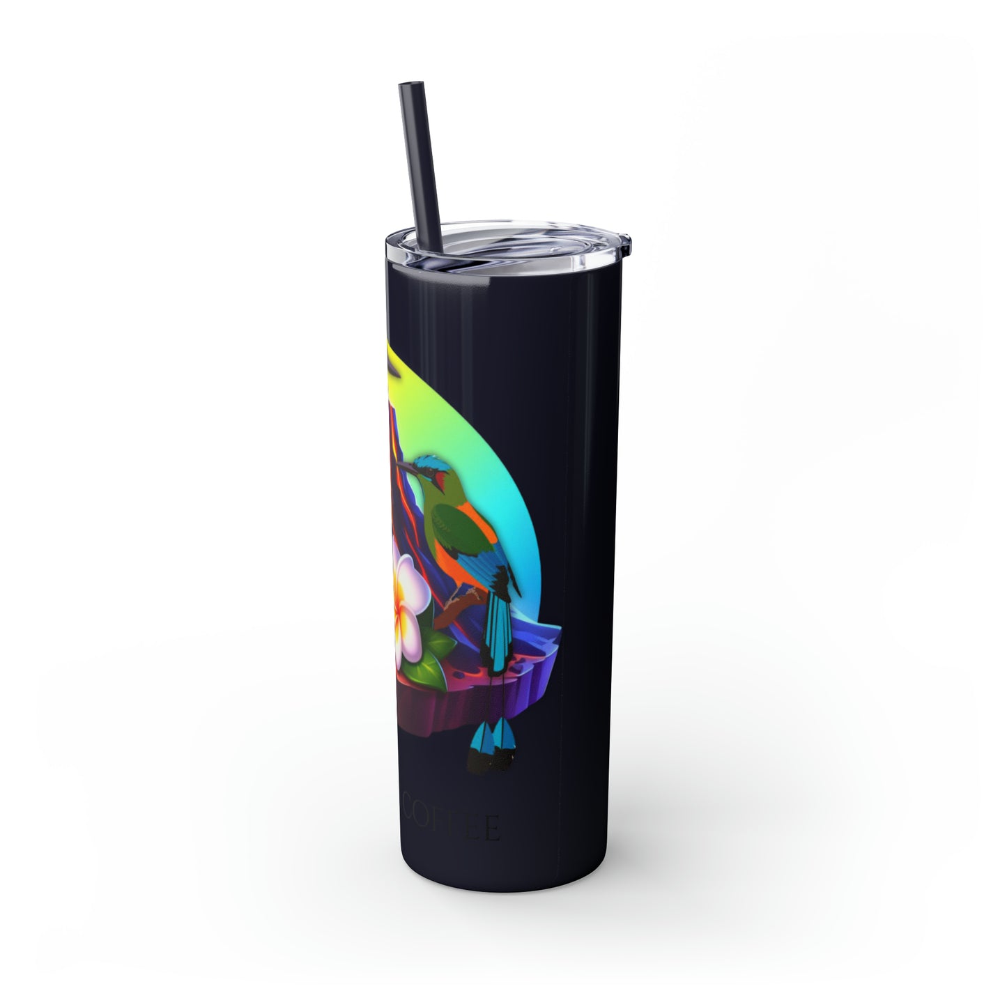 Jahmai's Coffee Skinny Tumbler with Straw, 20oz