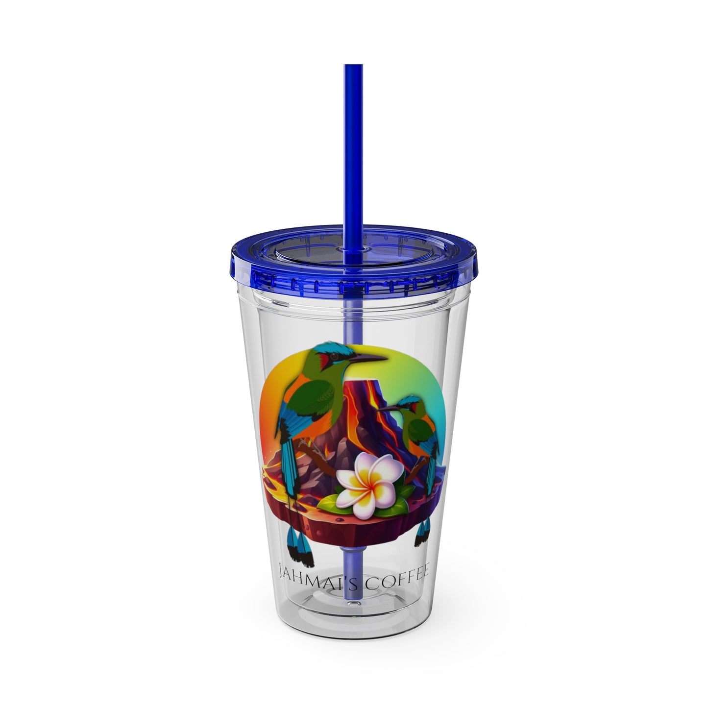 Jahmai's Coffee Sunsplash Tumbler with Straw, 16oz