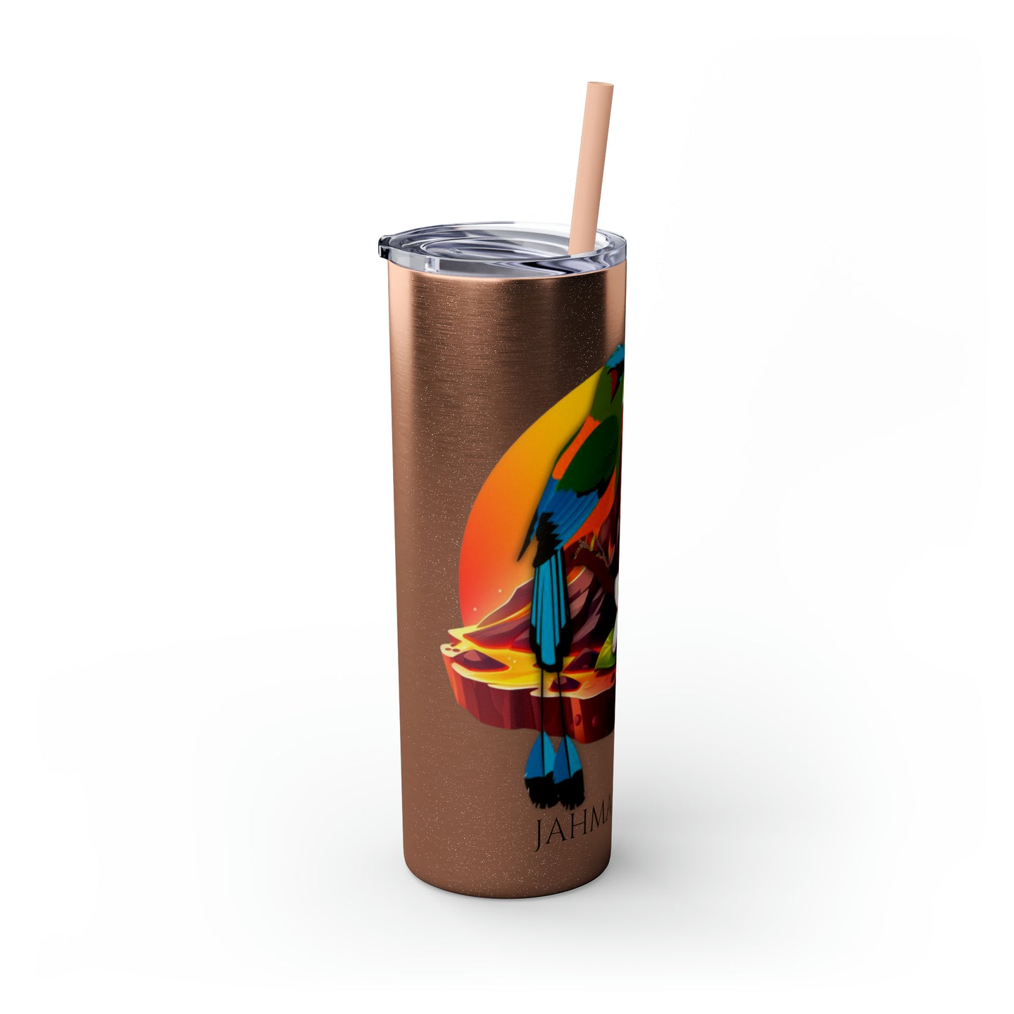 Jahmai's Coffee Skinny Tumbler with Straw, 20oz