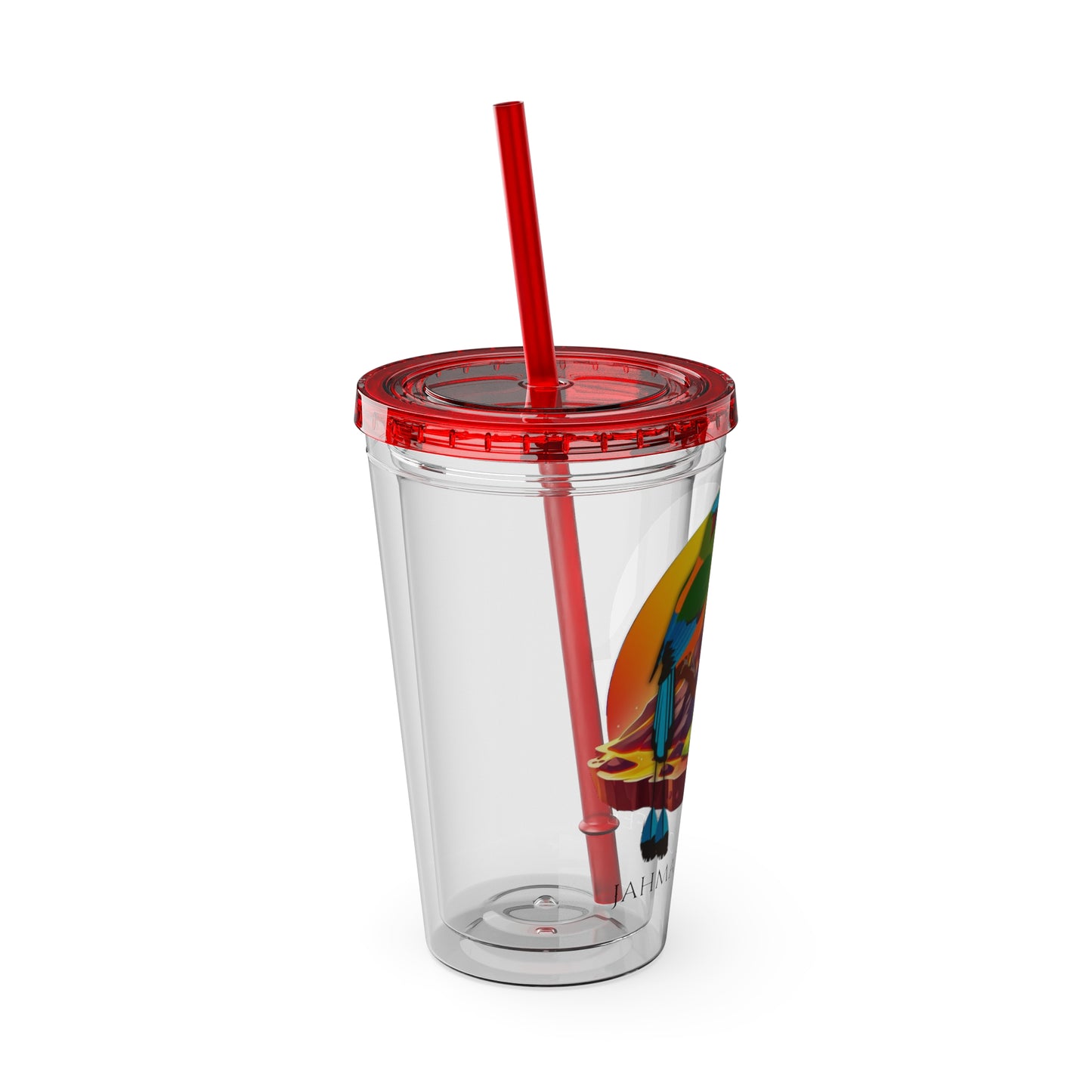 Jahmai's Coffee Sunsplash Tumbler with Straw, 16oz