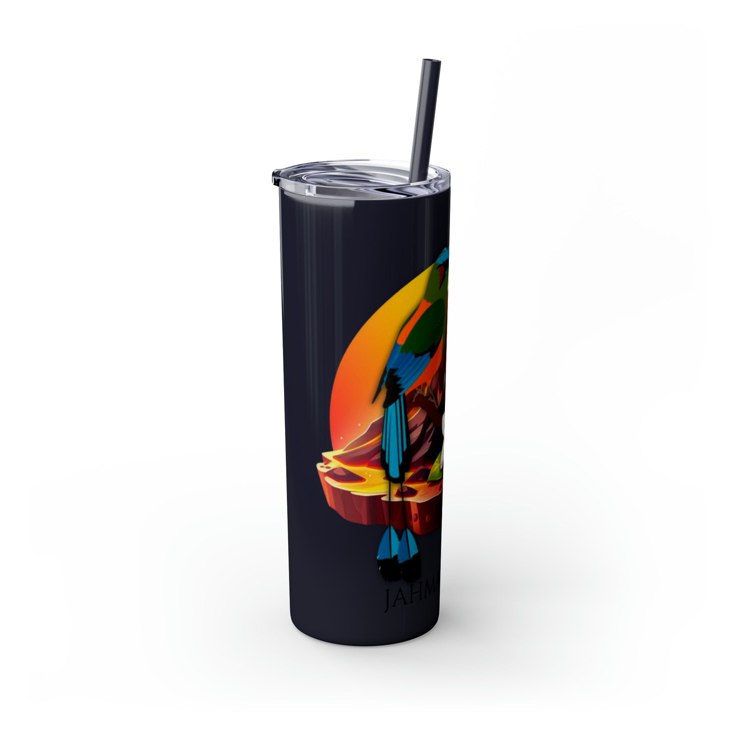 Jahmai's Coffee Skinny Tumbler with Straw, 20oz