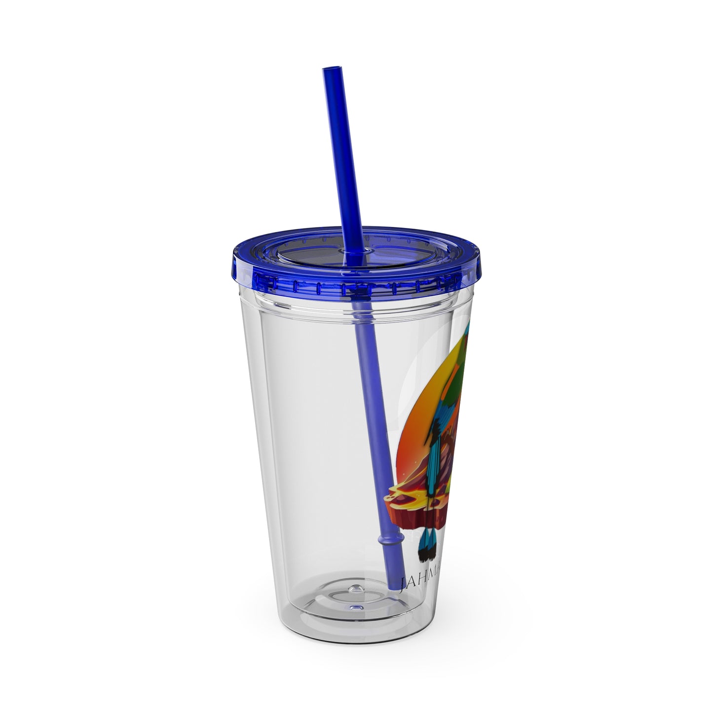 Jahmai's Coffee Sunsplash Tumbler with Straw, 16oz