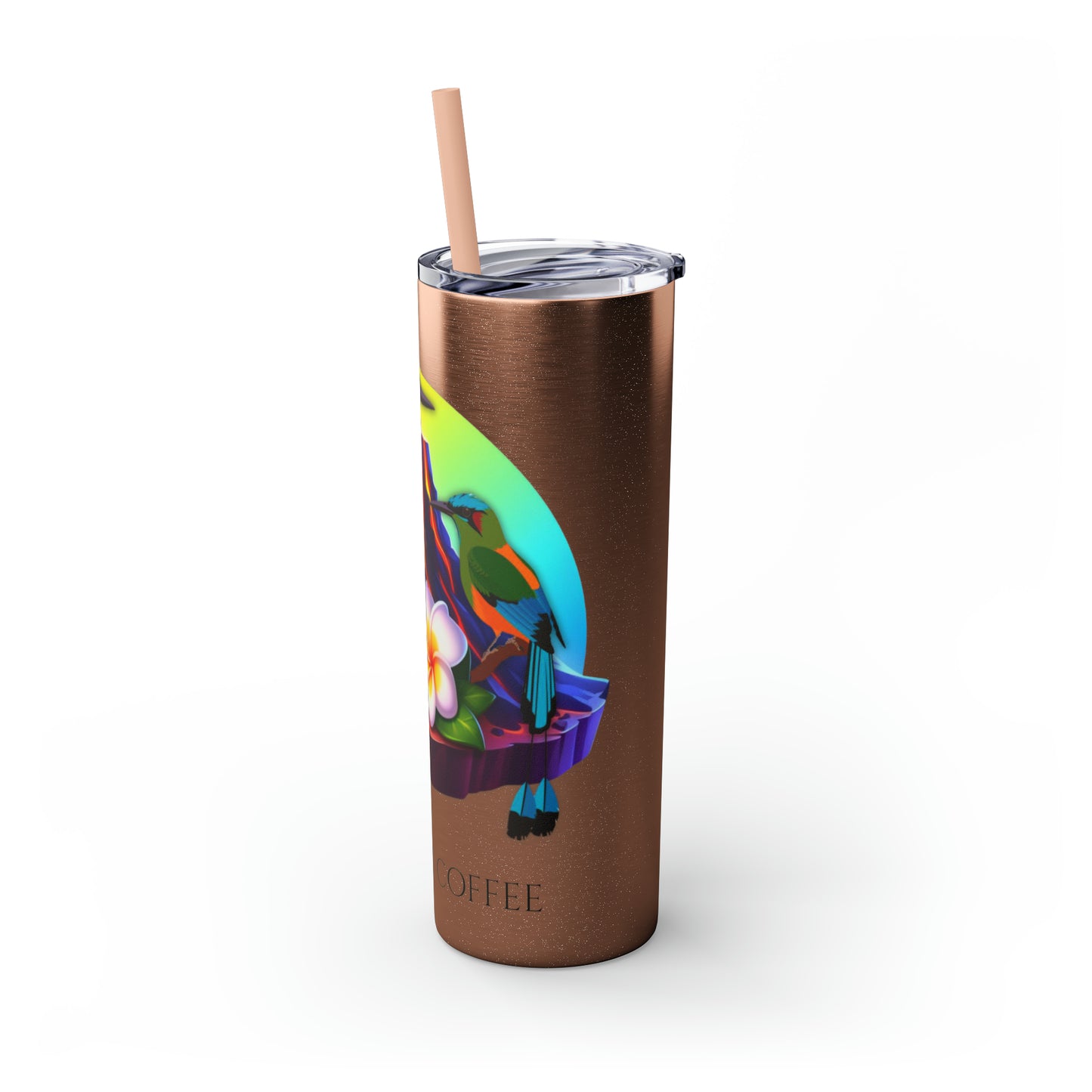 Jahmai's Coffee Skinny Tumbler with Straw, 20oz