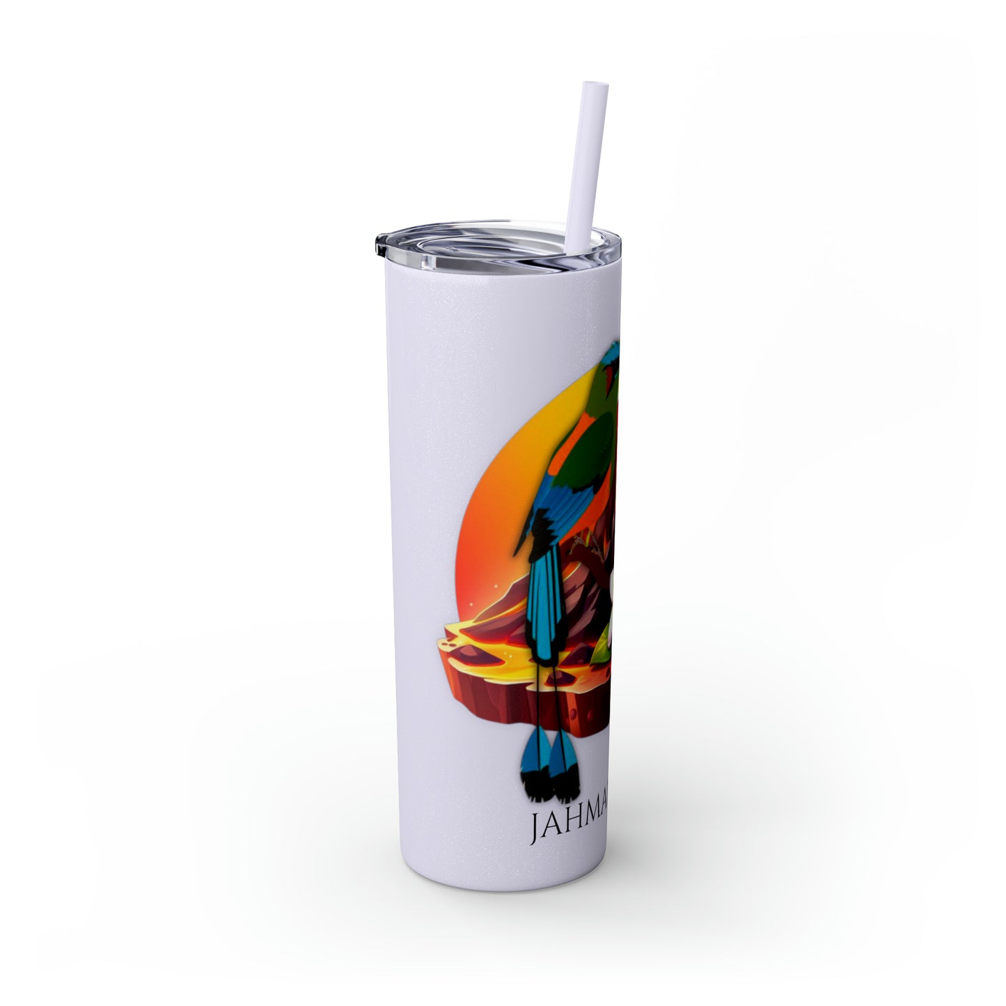 Jahmai's Coffee Skinny Tumbler with Straw, 20oz