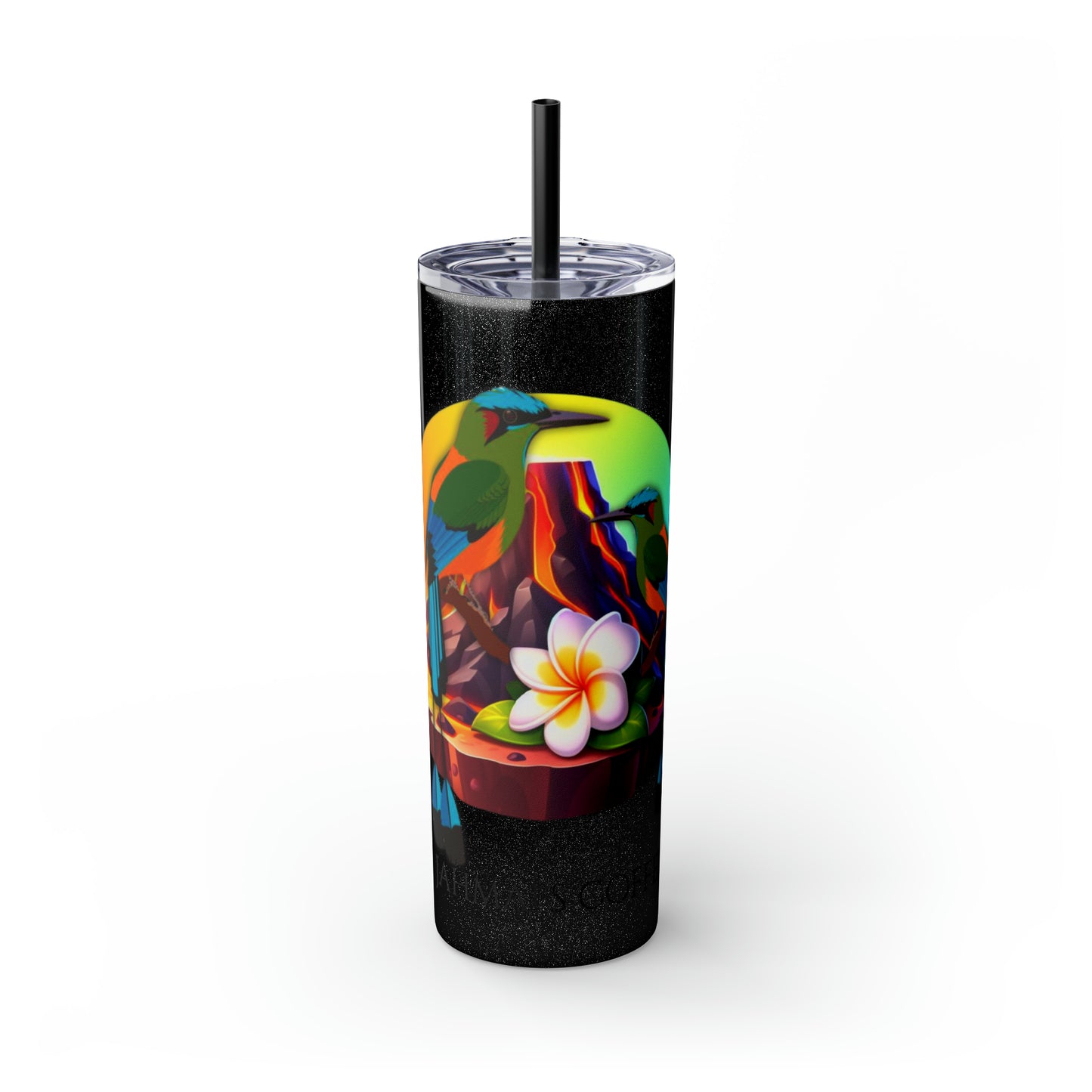 Jahmai's Coffee Skinny Tumbler with Straw, 20oz