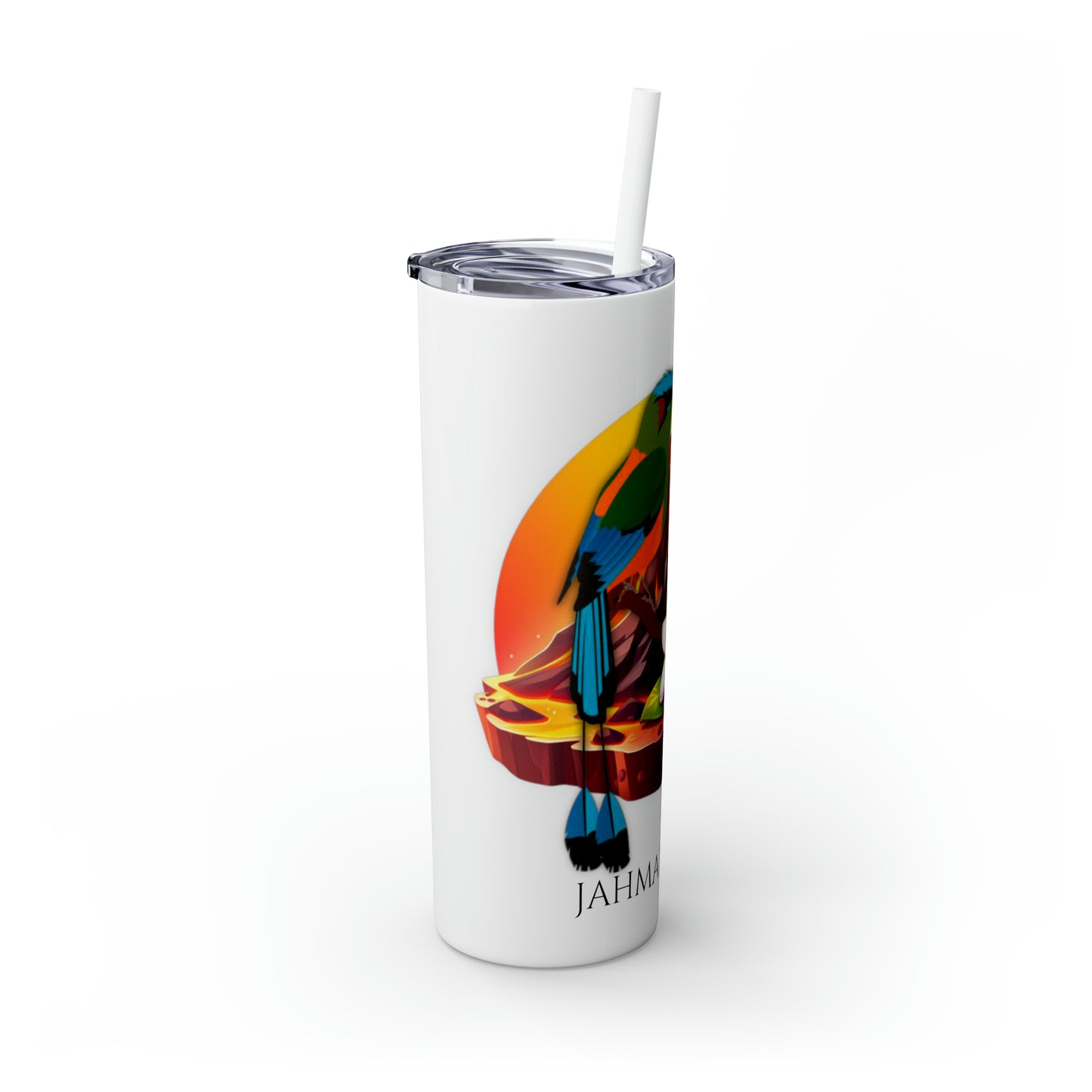 Jahmai's Coffee Skinny Tumbler with Straw, 20oz