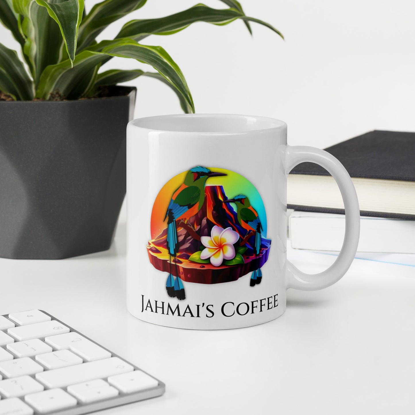 Jahmai's Coffee White glossy mug