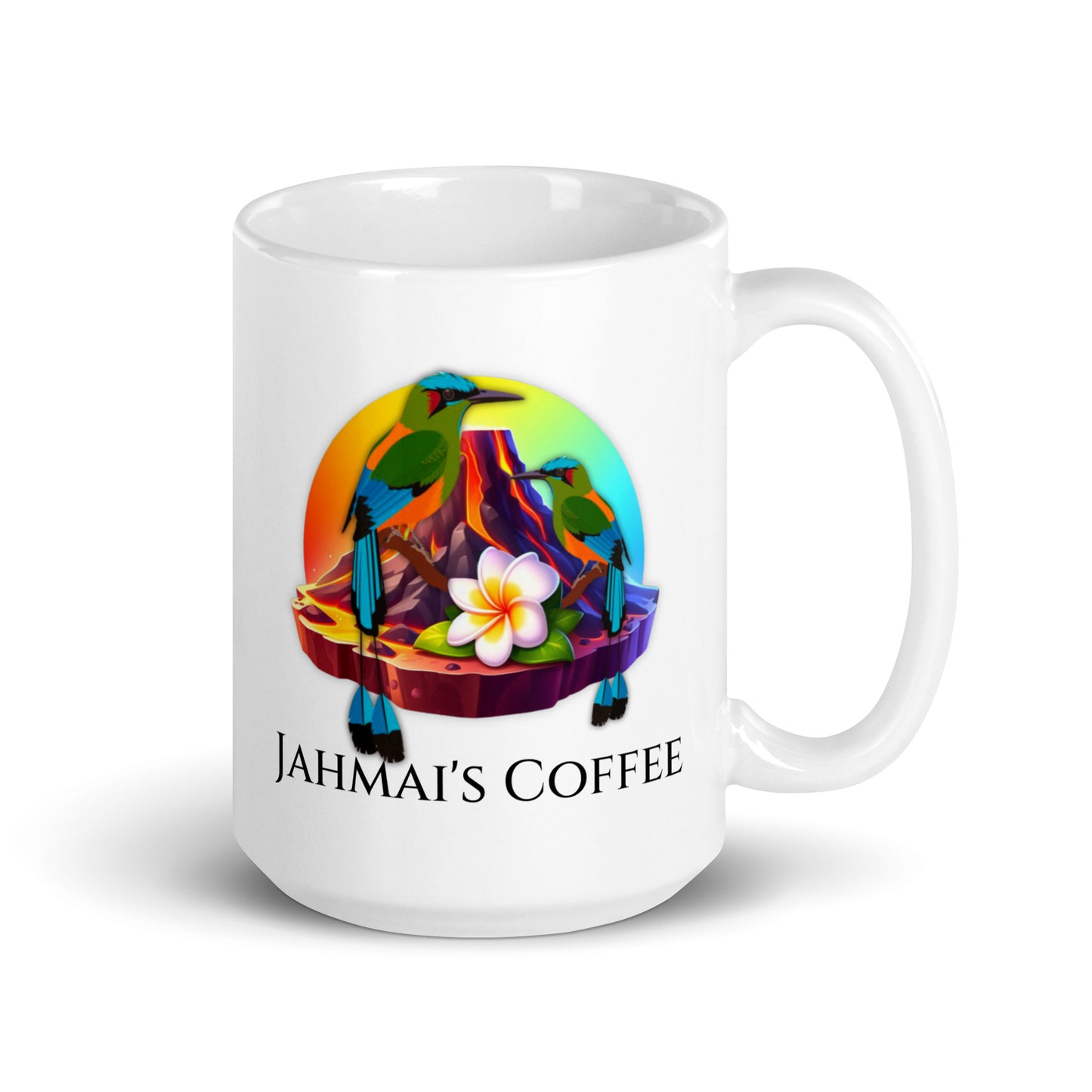 Jahmai's Coffee White glossy mug